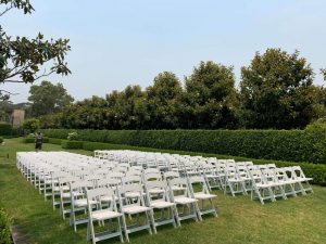 white padded chair hire 