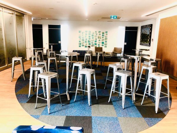 white steel stools 