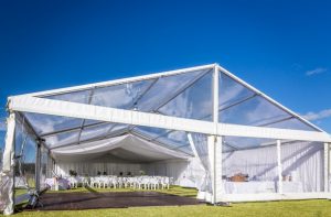 framed white marquee to hire