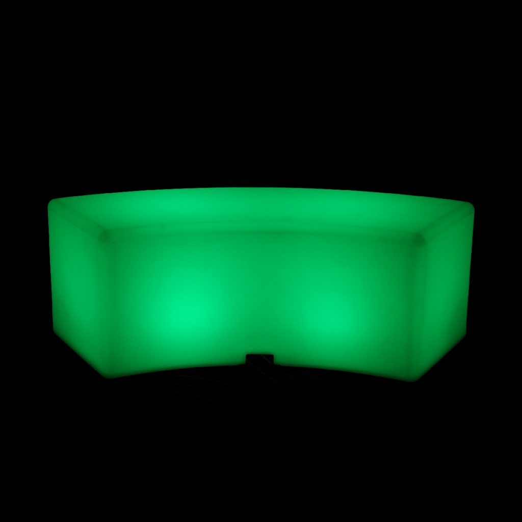 curved glow bench
