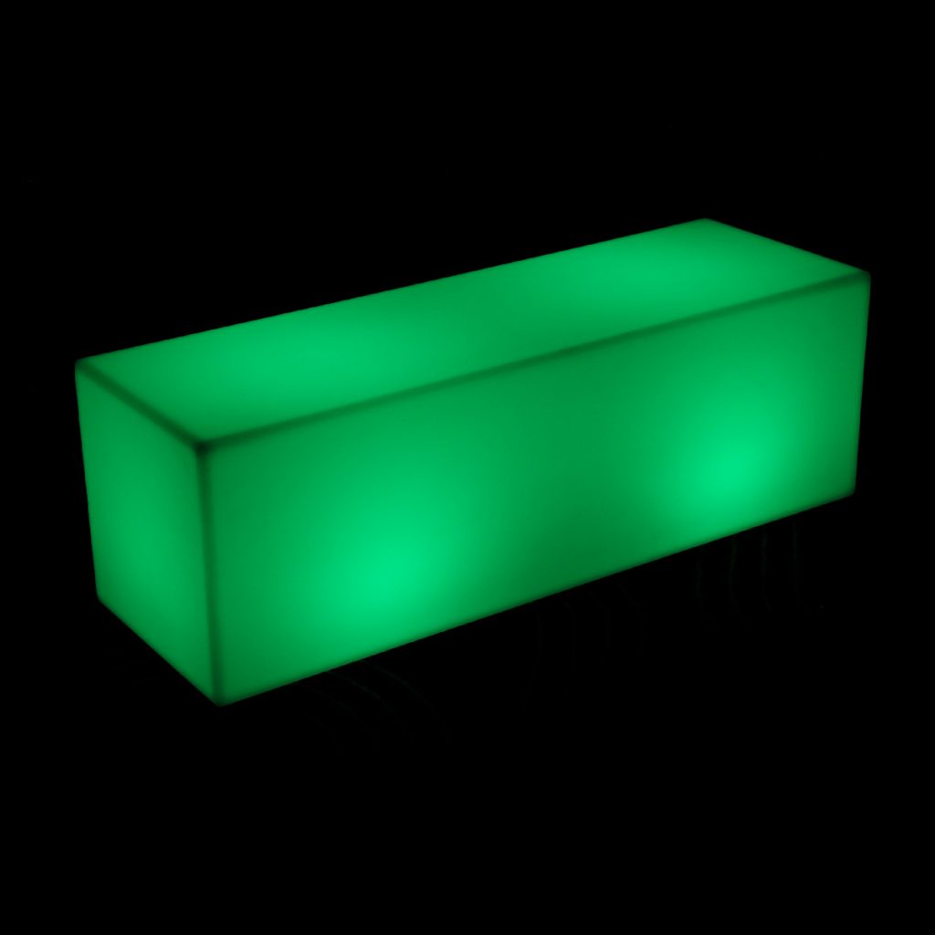 Glow Rectangle Bench Hire glow bench