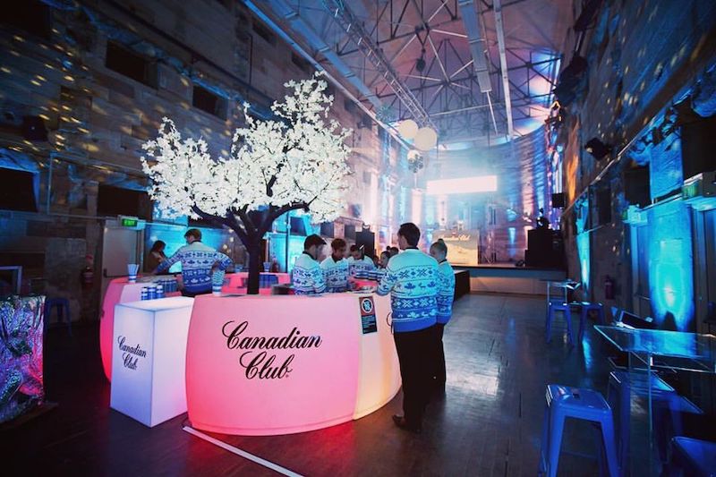 Curved Glow Bar Event Hire Sydney
