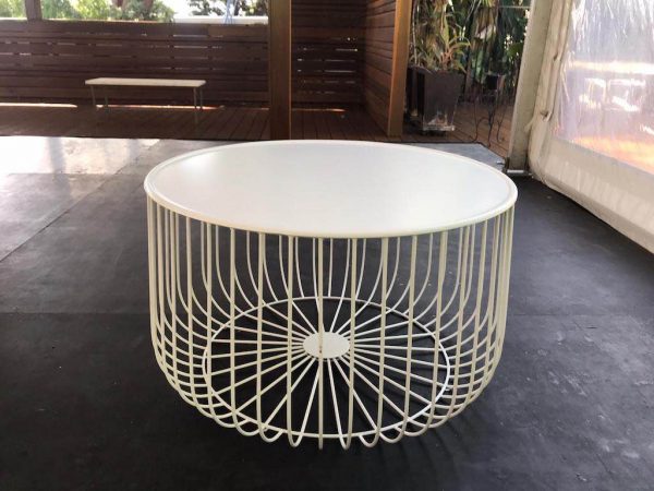 white wire coffee table to hire 