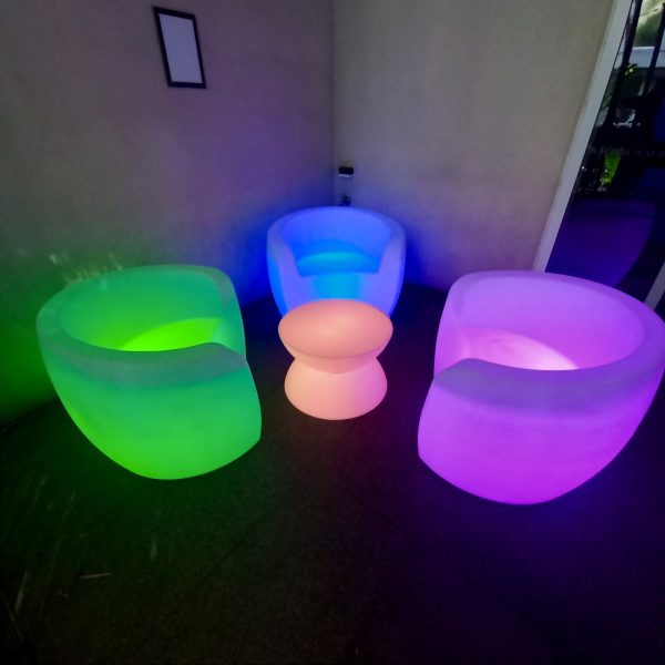 colourful and glowing glow furniture