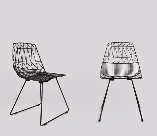 black wire arrow stool chair to hire 