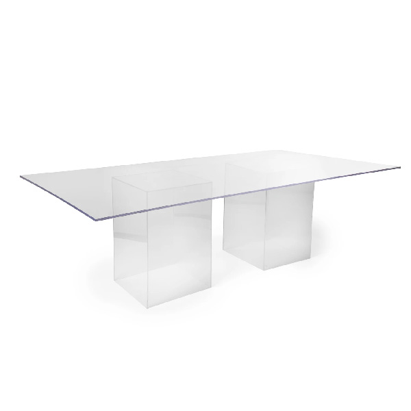 clear acrylic ghost table to hire
