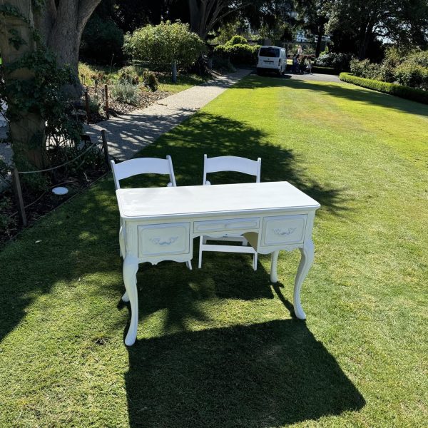 White Vintage Style Table White Vintage Style Signing Table for wedding ceremony