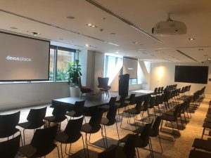 stage hire at a business conference