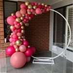 Hoop Arch for parties with pink balloons