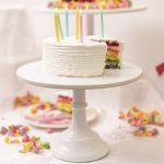 Large White Cake Stand with cake