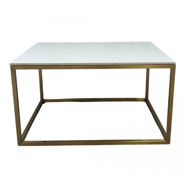 Gold Rectangular Coffee table with White Top