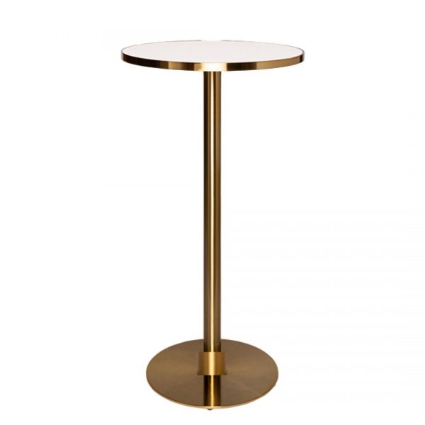 Brass Cocktail Table with Matt White Top hire Sydney