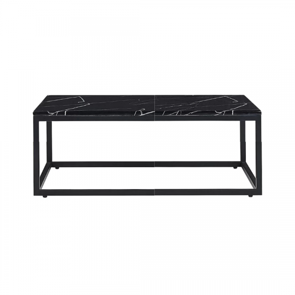 Black Coffee Table with Black Marble Top