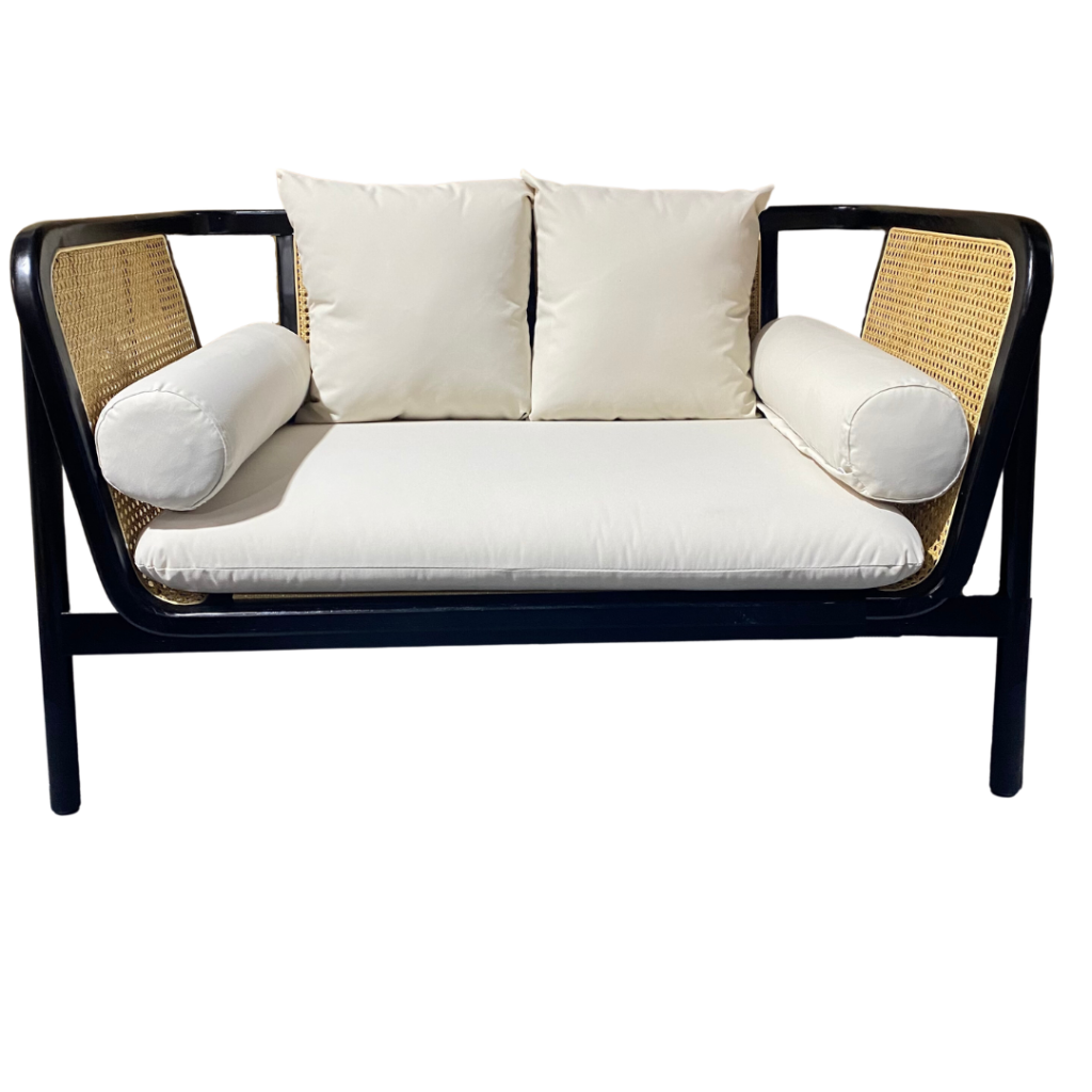 Black Rattan Sofa Lounge Hire black rattan sofa