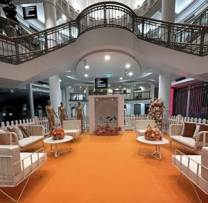 sofa lounge furniture on display at an event