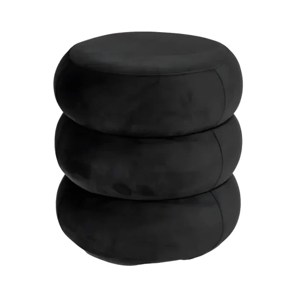 Apollo Ottoman Black Velvet Small