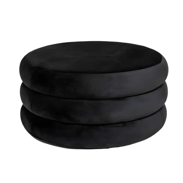 Apollo Ottoman Black Velvet Large