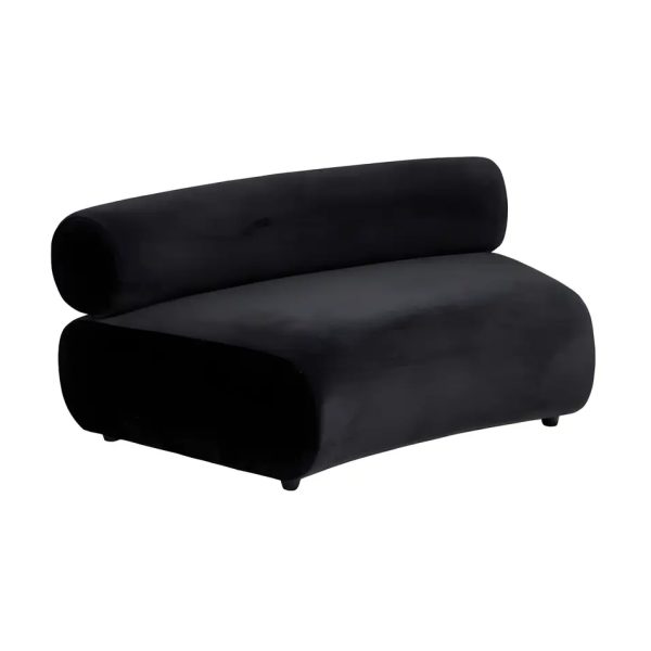 Apollo Single Curved Lounge Black Velvet Apollo Single Curved Lounge Black Velvet