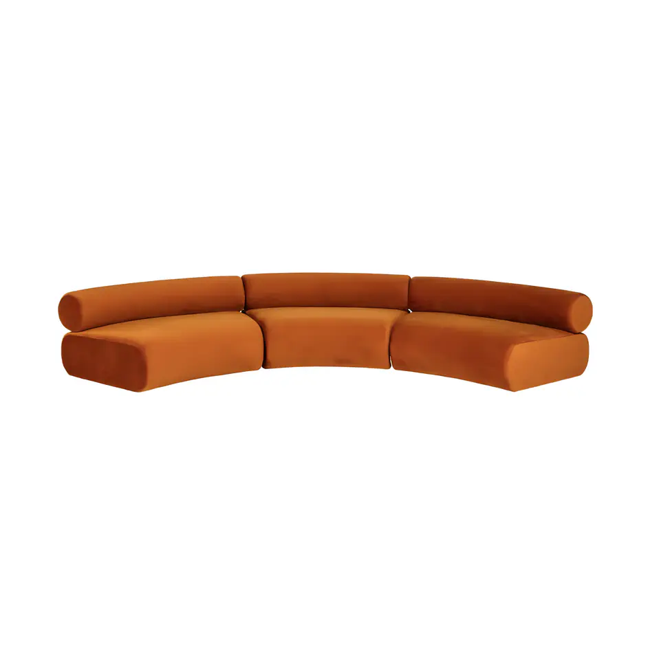 Apollo Single Curved Lounge Sienna Orange Apollo Single Curved Lounge Sienna Orange - Image 3
