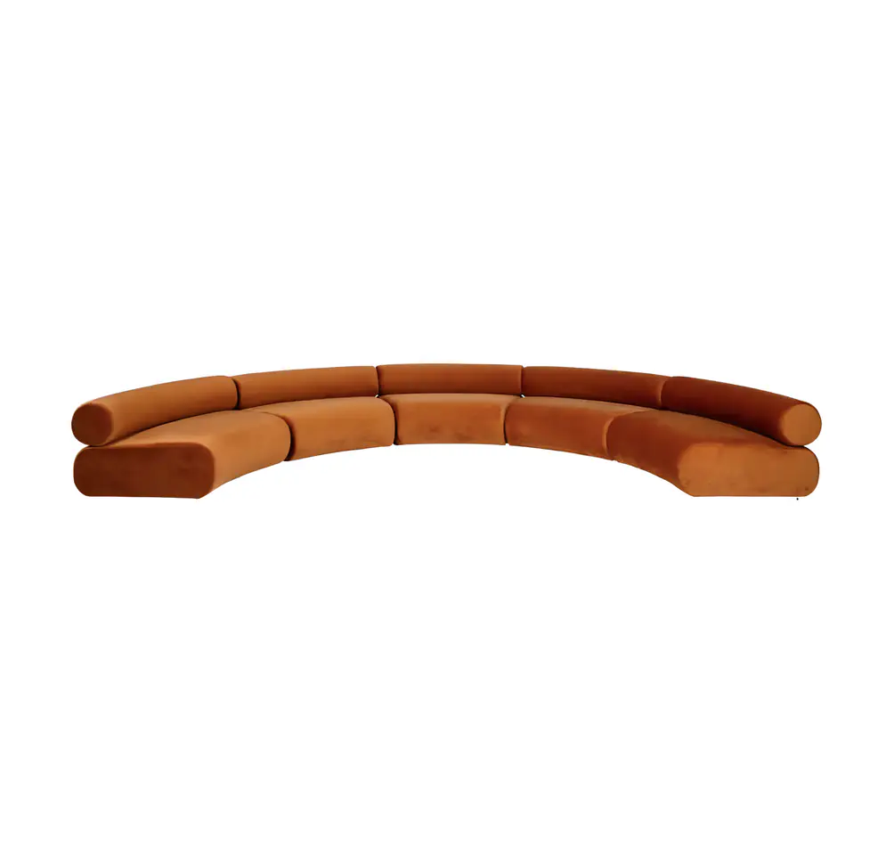 Apollo Single Curved Lounge Sienna Orange Apollo Single Curved Lounge Sienna Orange - Image 2