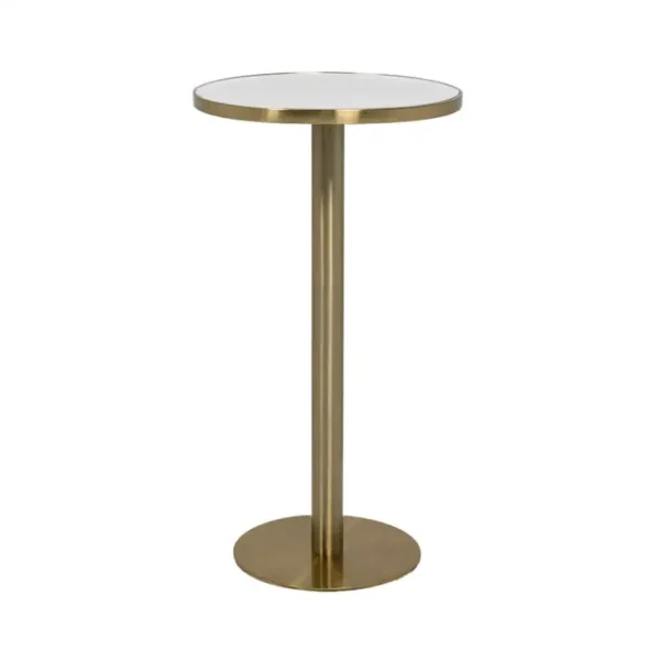 Atlas Bar Table Gold Frame with White Top Atlas Bar Table Gold Frame with White Top