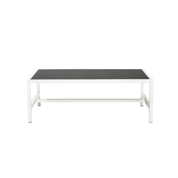 Atlas Rectangular Coffee Table White Frame with Black Top Atlas Rectangular Coffee Table White Frame with Black Top