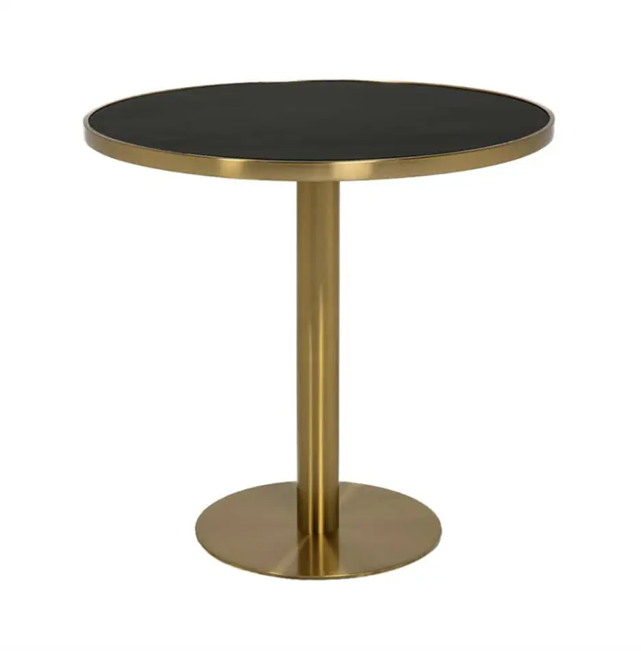 Atlas Round Coffee Table Gold Frame with Black Top Atlas Round Coffee Table Gold Frame with Black Top