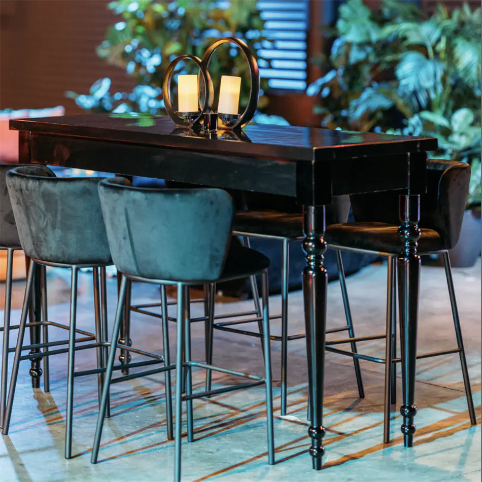 Black Velvet Bar Stool Black Velvet Bar Stool - Image 2