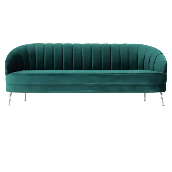 Harlow Three Seater Emerald Green Velvet Lounge Harlow Three Seater Emerald Green Velvet Lounge