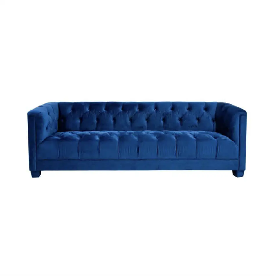 Luxe Three Seater Navy Velvet Lounge Luxe Three Seater Navy Velvet Lounge