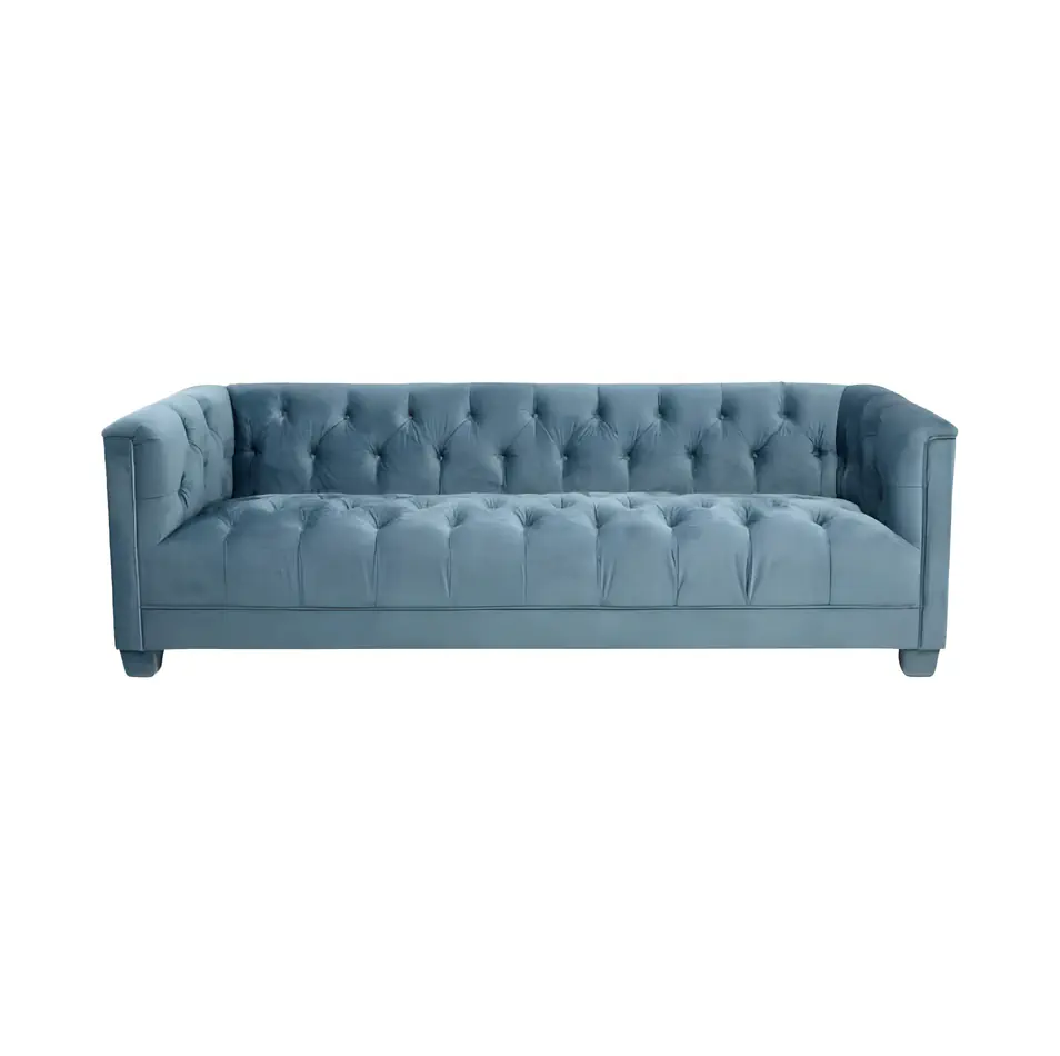 Luxe Three Seater Teal Velvet Lounge Luxe Three Seater Teal Velvet Lounge