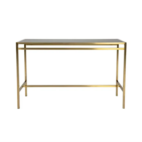 Gold Rectangular Tapas Table with Black Top Gold Rectangular Tapas Table with Black Top