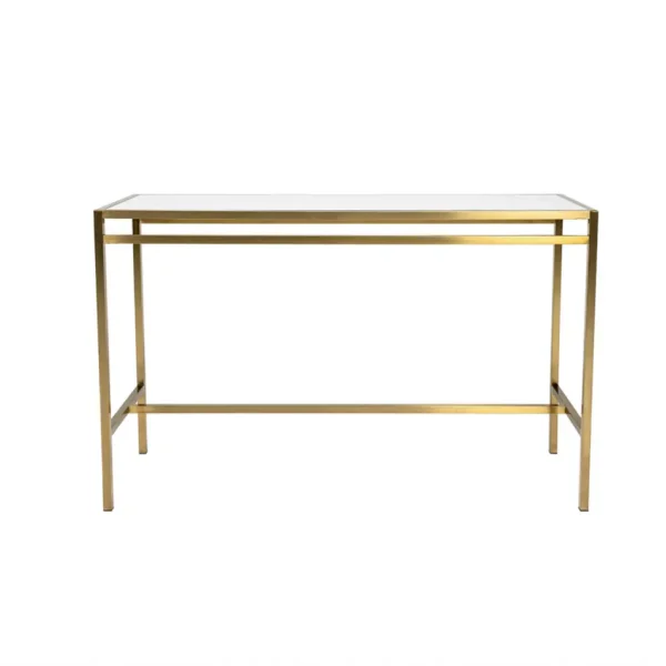 Gold Rectangular Tapas Table with White Top Gold Rectangular Tapas Table with White Top